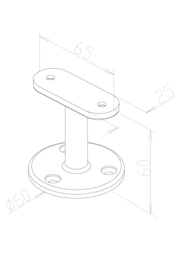 Handrail Supports - Model 0530 - Flat CAD Drawing